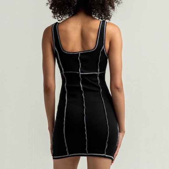 Urban x Tilt black mini dress white outside inseams cute grunge bodycon skirt - Picture 10 of 11